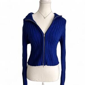 Garage Size Small Blue Double Zipper Lightweight Jacket Size Small